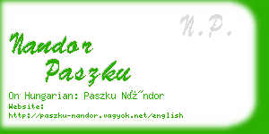 nandor paszku business card